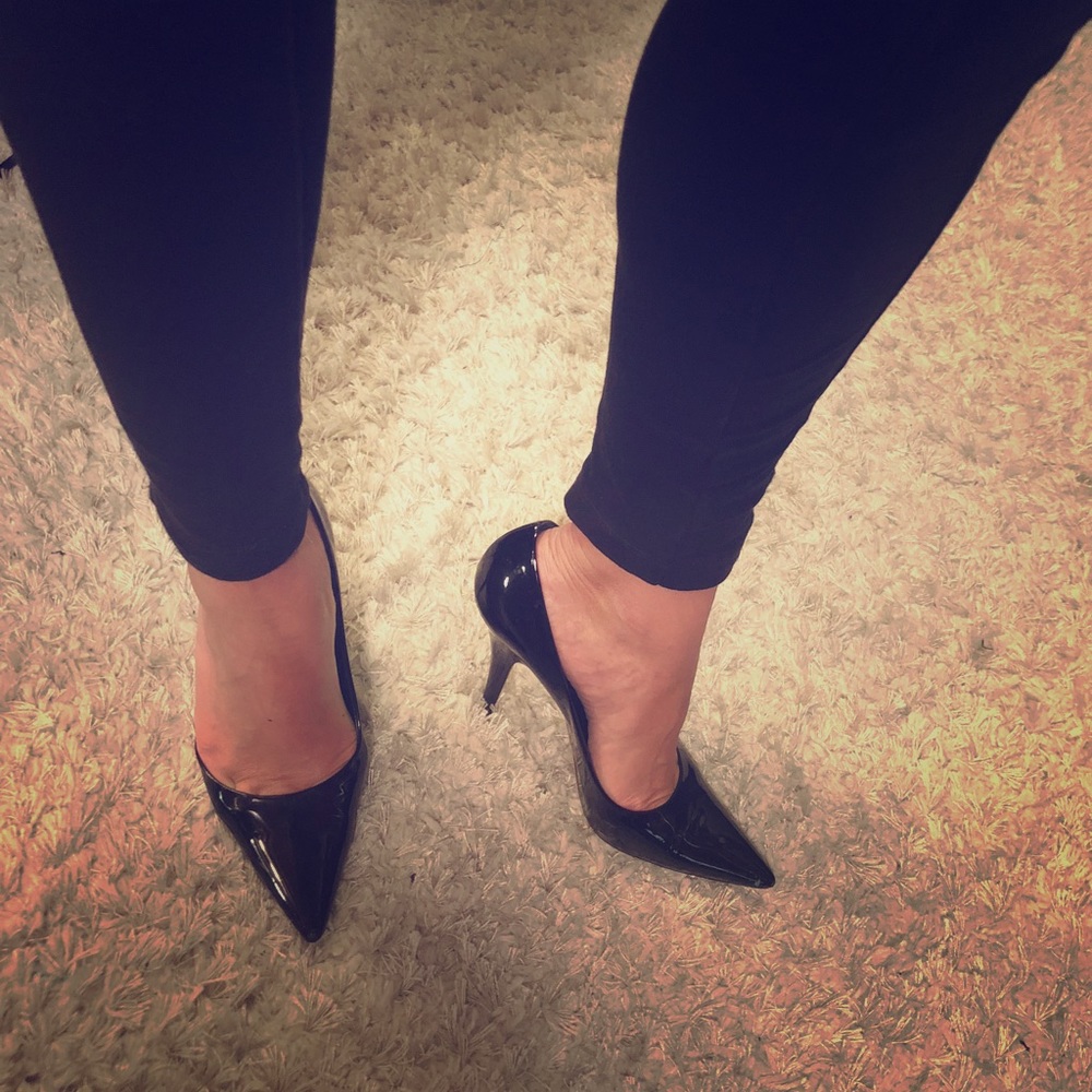 Louis Vuitton Patent Leather High Heels Black 38.5